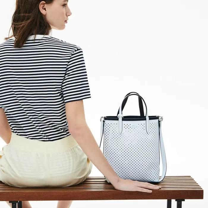 Anna Removable Pouch Perforated Vertical Tote Dark Sapphire Illusion Bl Womens Lacoste Bags Casaul Anna Removable Pouch Perforated Vertical Tote Dark Sapphire Illusion Bl Womens Lacoste Bags Casaul