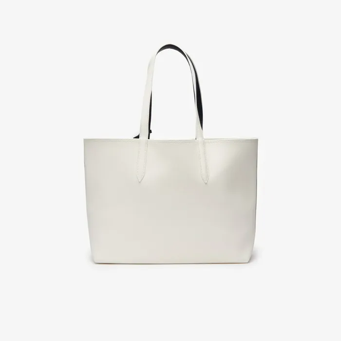 Anna Removable Pouch Signature Reversible Tote Typo Marshmallow Dark Sap Womens Lacoste Bags Outlet