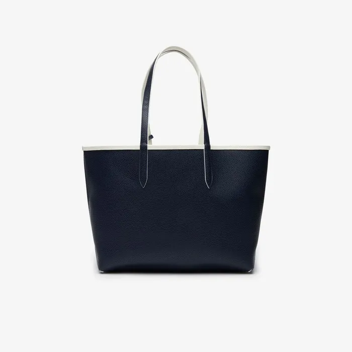 Anna Removable Pouch Signature Reversible Tote Typo Marshmallow Dark Sap Womens Lacoste Bags Outlet