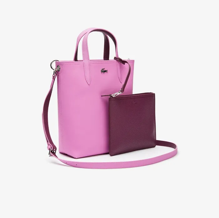 Anna Reversible Coated Canvas Tote Bag Meadow Mauve Grape Wine Womens Lacoste Bags Near Me