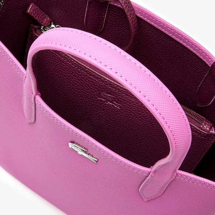 Anna Reversible Coated Canvas Tote Bag Meadow Mauve Grape Wine Womens Lacoste Bags Near Me