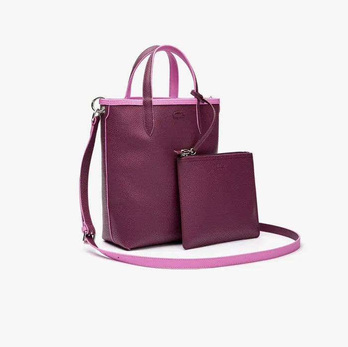 Anna Reversible Coated Canvas Tote Bag Meadow Mauve Grape Wine Womens Lacoste Bags Near Me