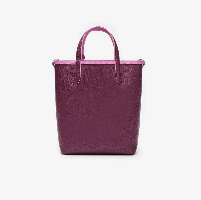 Anna Reversible Coated Canvas Tote Bag Meadow Mauve Grape Wine Womens Lacoste Bags Near Me