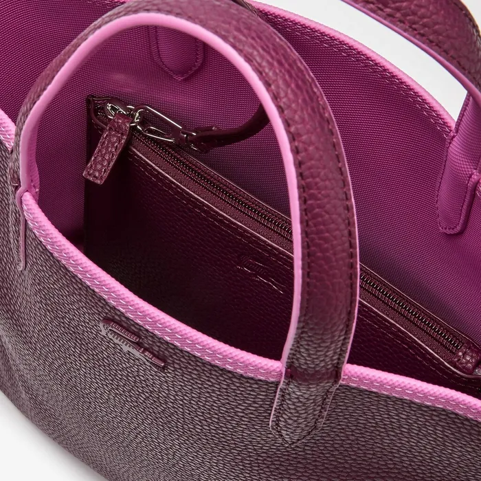 Anna Reversible Coated Canvas Tote Bag Meadow Mauve Grape Wine Womens Lacoste Bags Near Me