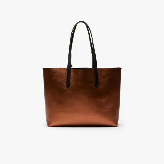 Anna Reversible Matte And Iridescent Leather Tote Black 2132 Womens Lacoste Bags Online Store