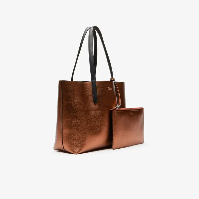 Anna Reversible Matte And Iridescent Leather Tote Black 2132 Womens Lacoste Bags Online Store