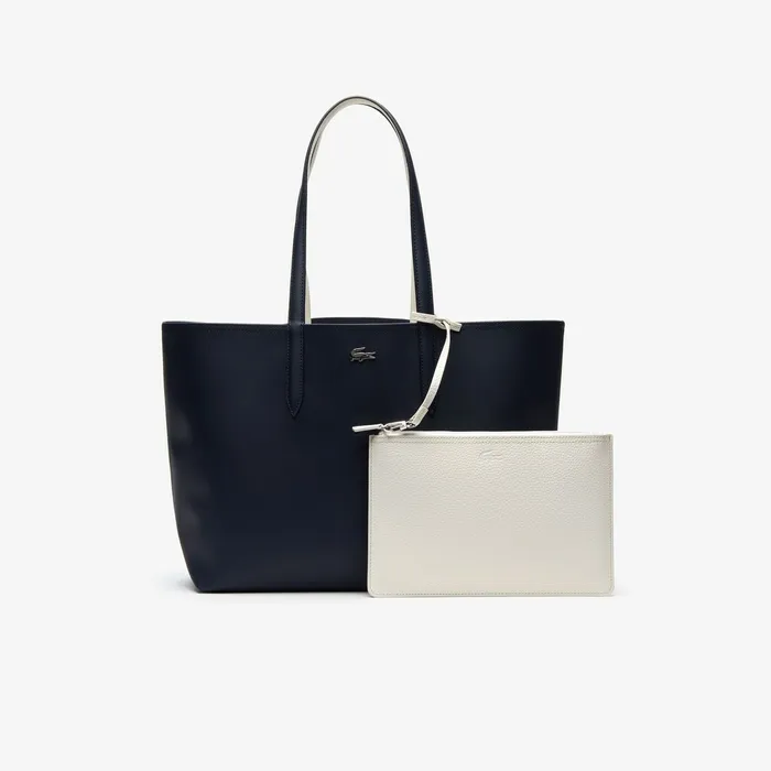 Anna Reversible Tote Bag Dark Sapphire Marshmallow Womens Lacoste Bags Outlet