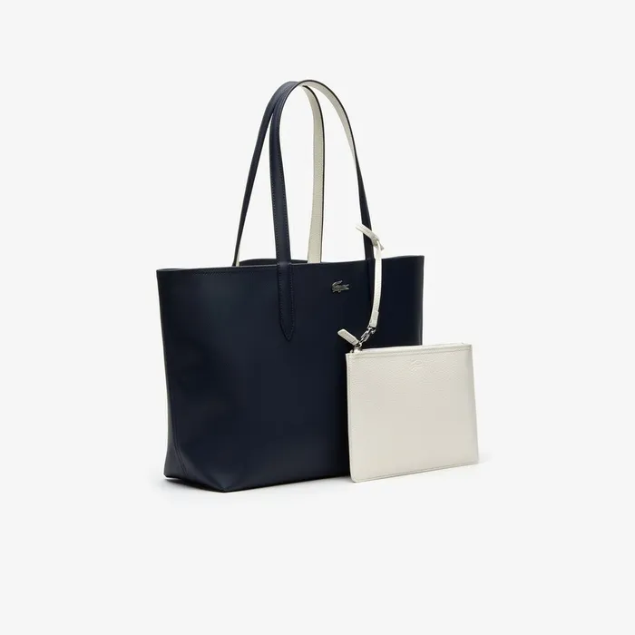 Anna Reversible Tote Bag Dark Sapphire Marshmallow Womens Lacoste Bags Outlet