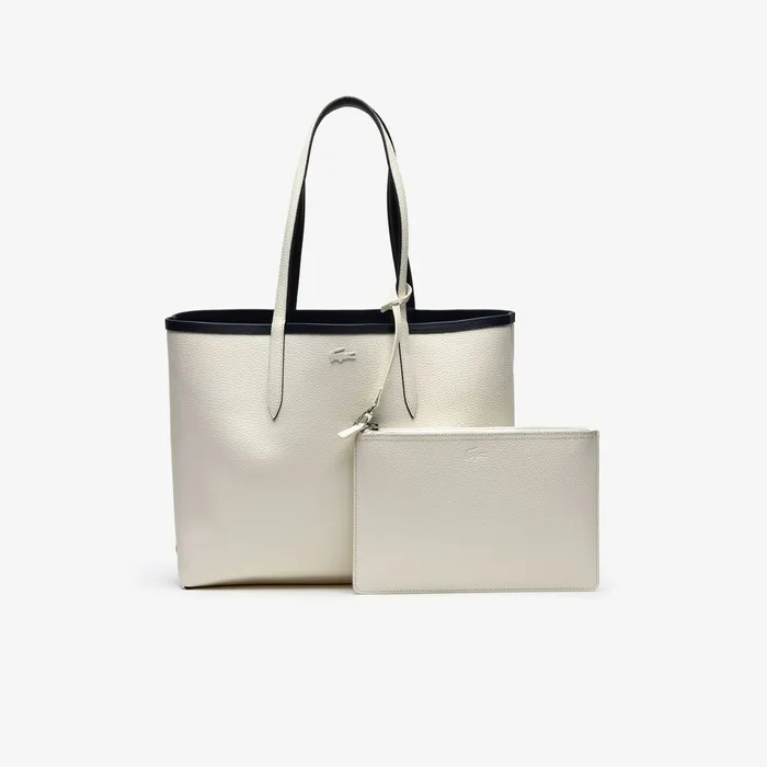 Anna Reversible Tote Bag Dark Sapphire Marshmallow Womens Lacoste Bags Outlet