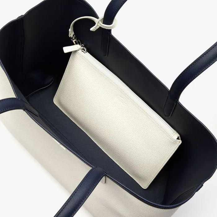 Anna Reversible Tote Bag Dark Sapphire Marshmallow Womens Lacoste Bags Outlet