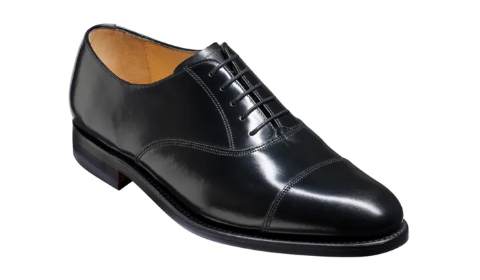 Arnold 8211 Black HiShine Mens Barker Shoes Oxfords