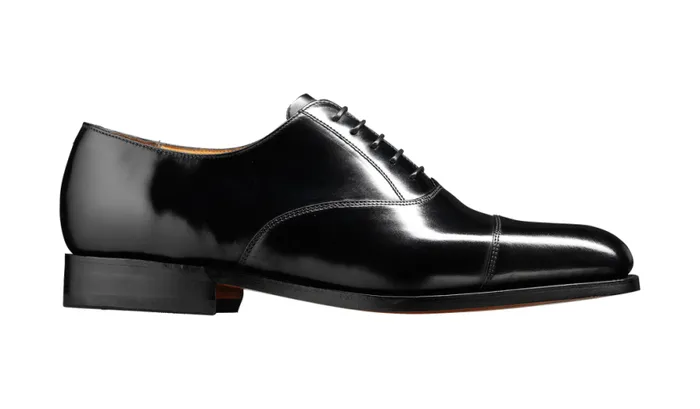 Arnold 8211 Black HiShine Mens Barker Shoes Oxfords