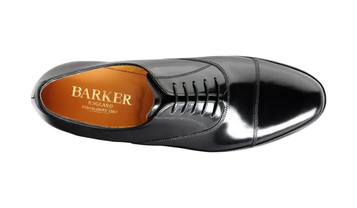 Arnold 8211 Black HiShine Mens Barker Shoes Oxfords