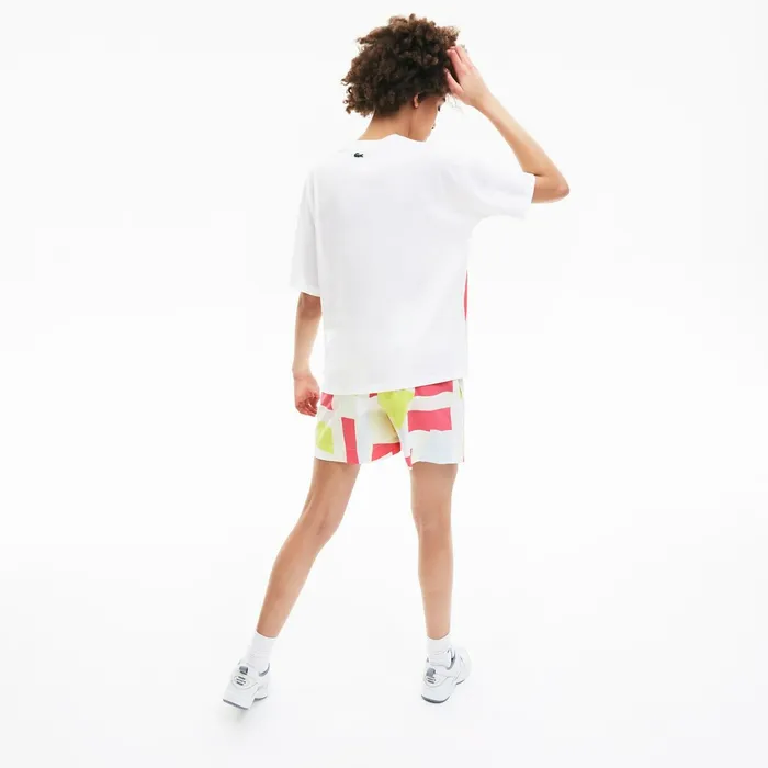 ArtPrint Cotton TShirt White Womens Lacoste TShirts On Sale