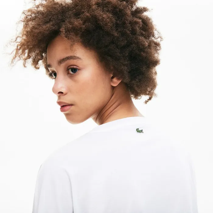 ArtPrint Cotton TShirt White Womens Lacoste TShirts On Sale
