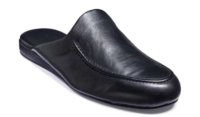 Aspen 8211 Black Leather Mens Barker Shoes Slippers