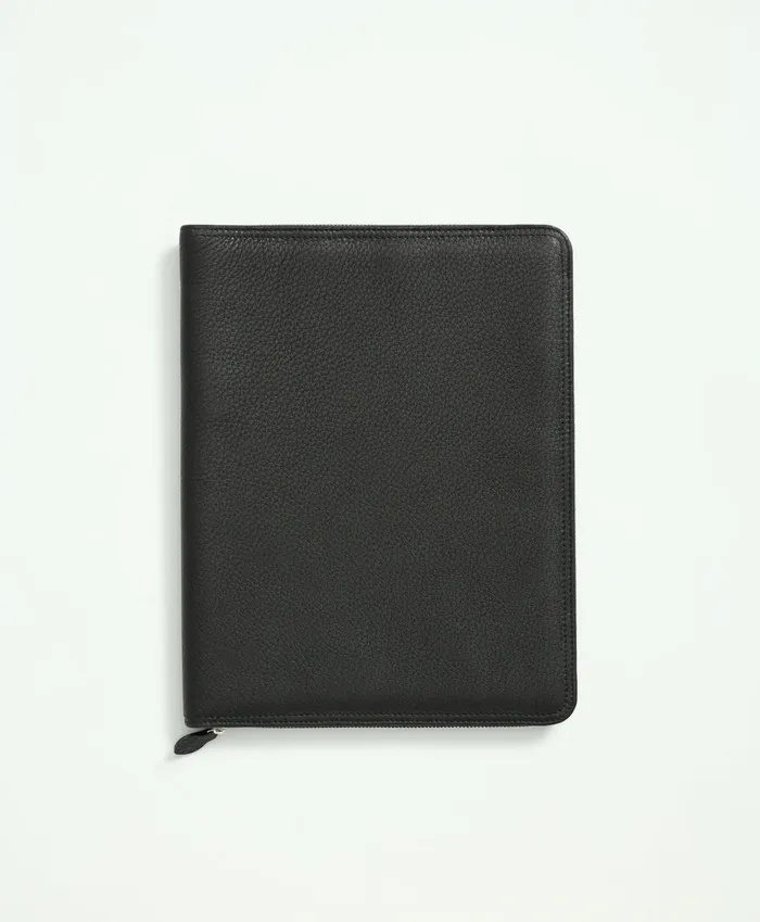 Bags andamp Leather Goods Men Brooks Brothers Calfskin Portfolio Black