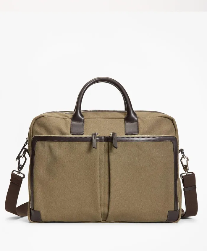 Bags andamp Leather Goods Men Brooks Brothers Canvas Briefcase Olive