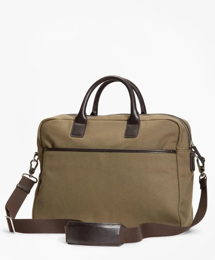 Bags andamp Leather Goods Men Brooks Brothers Canvas Briefcase Olive Bags andamp Leather Goods Men Brooks Brothers Canvas Briefcase Olive