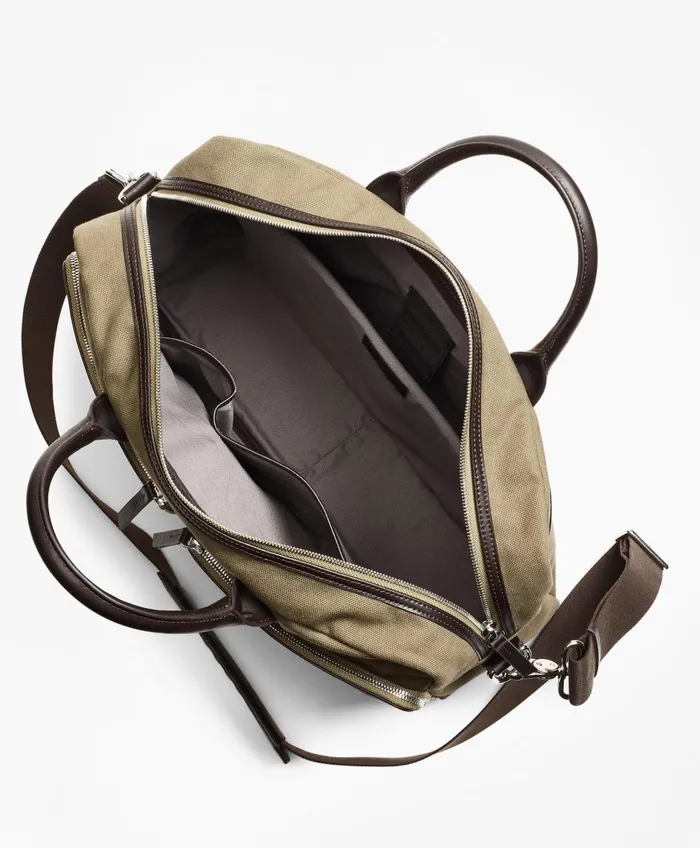 Bags andamp Leather Goods Men Brooks Brothers Canvas Briefcase Olive Bags andamp Leather Goods Men Brooks Brothers Canvas Briefcase Olive