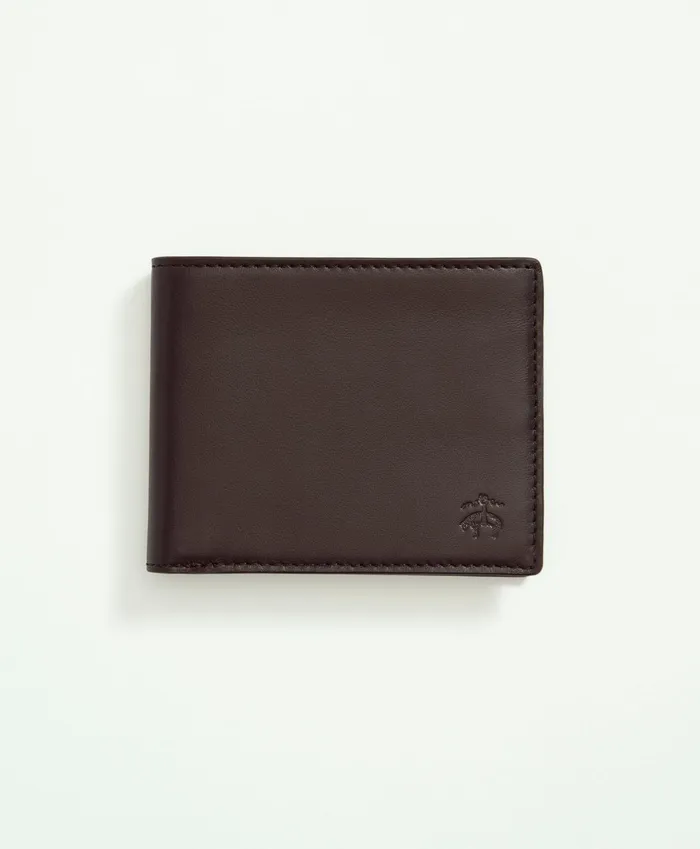 Bags andamp Leather Goods Men Brooks Brothers Lambskin Billfold Black