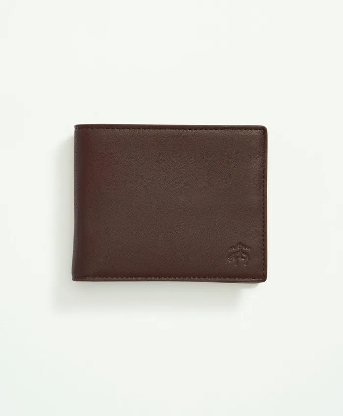 Bags andamp Leather Goods Men Brooks Brothers Lambskin Billfold Brown