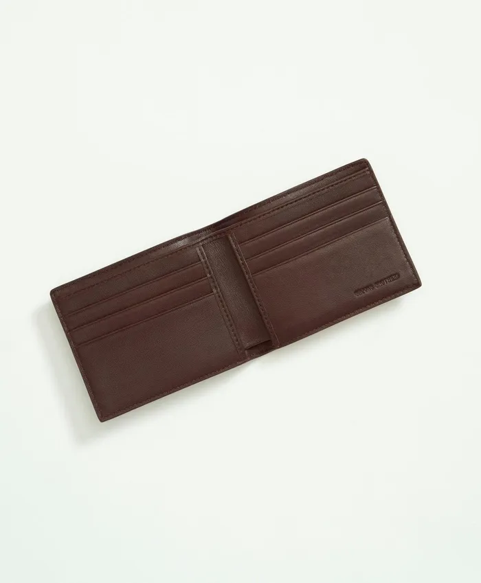 Bags andamp Leather Goods Men Brooks Brothers Lambskin Billfold Brown