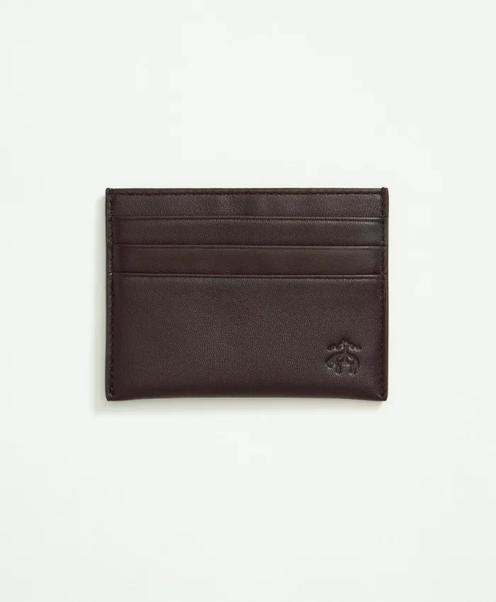 Bags andamp Leather Goods Men Brooks Brothers Lambskin Card Case Black