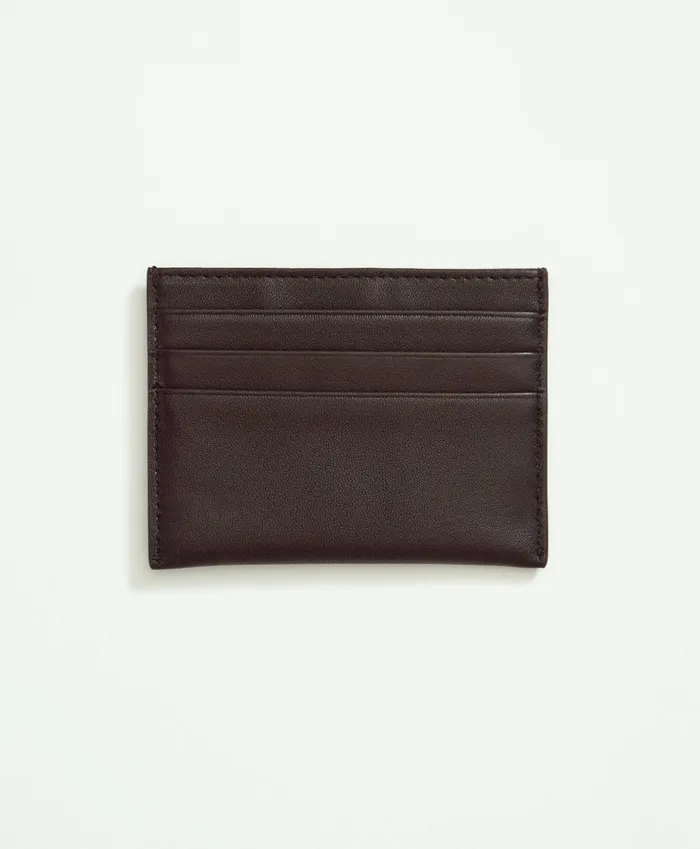 Bags andamp Leather Goods Men Brooks Brothers Lambskin Card Case Black
