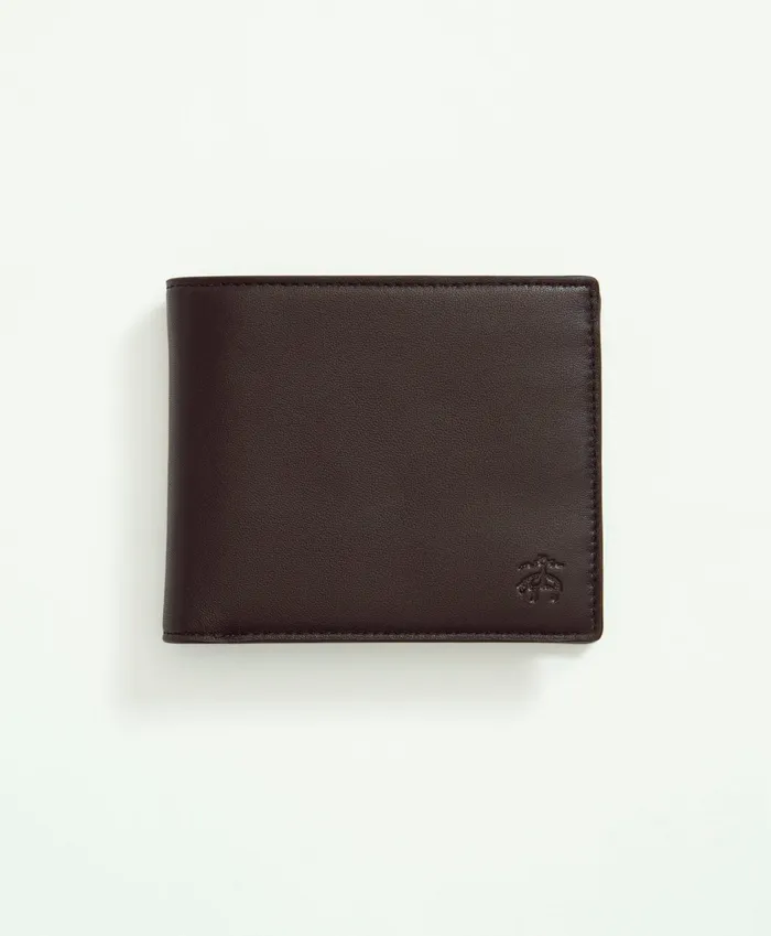 Bags andamp Leather Goods Men Brooks Brothers Lambskin Wallet Black