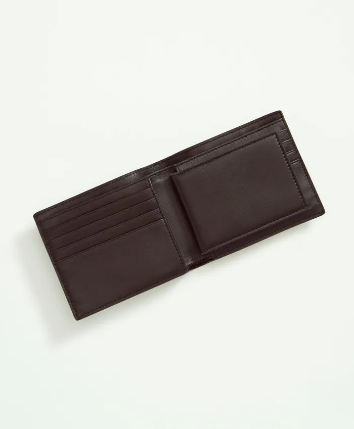 Bags andamp Leather Goods Men Brooks Brothers Lambskin Wallet Black