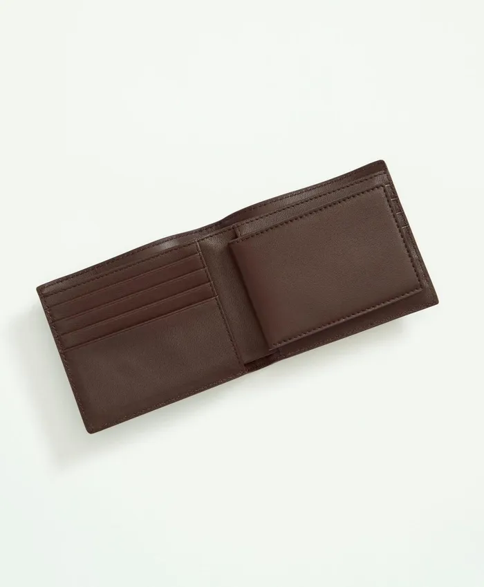 Bags andamp Leather Goods Men Brooks Brothers Lambskin Wallet Brown