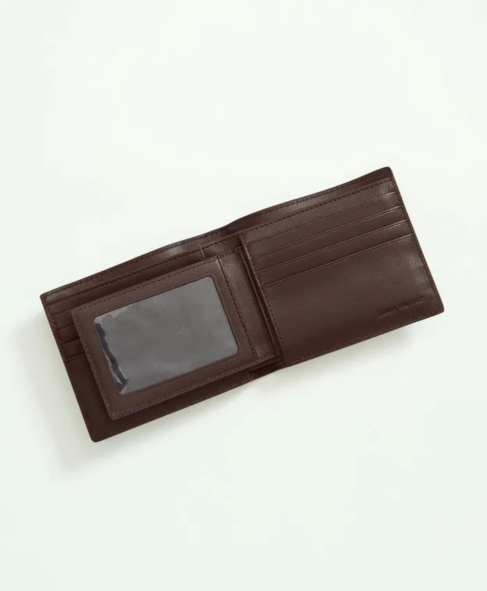 Bags andamp Leather Goods Men Brooks Brothers Lambskin Wallet Brown