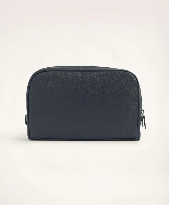 Bags andamp Leather Goods Men Brooks Brothers Large Pebbled Leather Dopp Kit Black