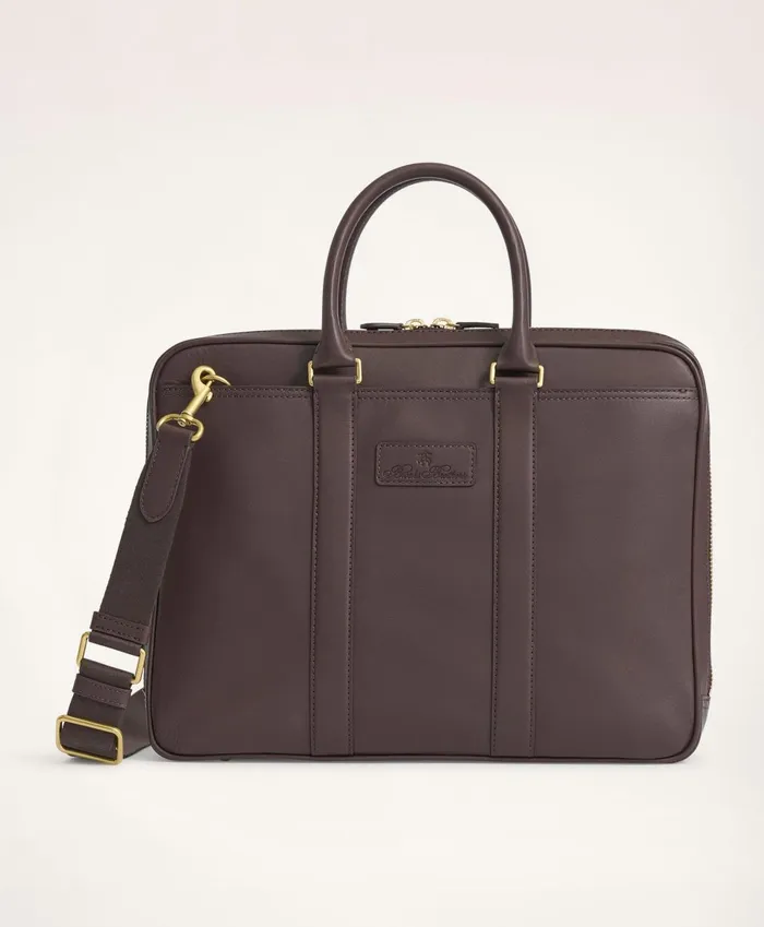 Bags andamp Leather Goods Men Brooks Brothers Leather Briefcase Brown