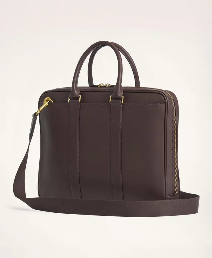 Bags andamp Leather Goods Men Brooks Brothers Leather Briefcase Brown