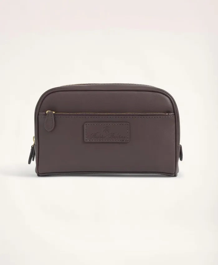 Bags andamp Leather Goods Men Brooks Brothers Leather Dopp Kit Brown