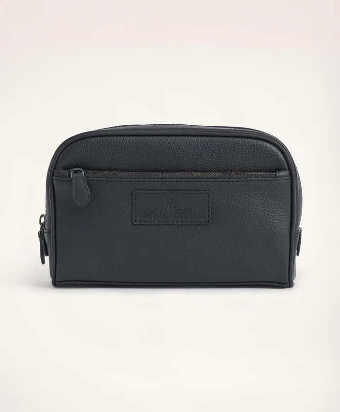 Bags andamp Leather Goods Men Brooks Brothers Pebbled Leather Dopp Kit Black