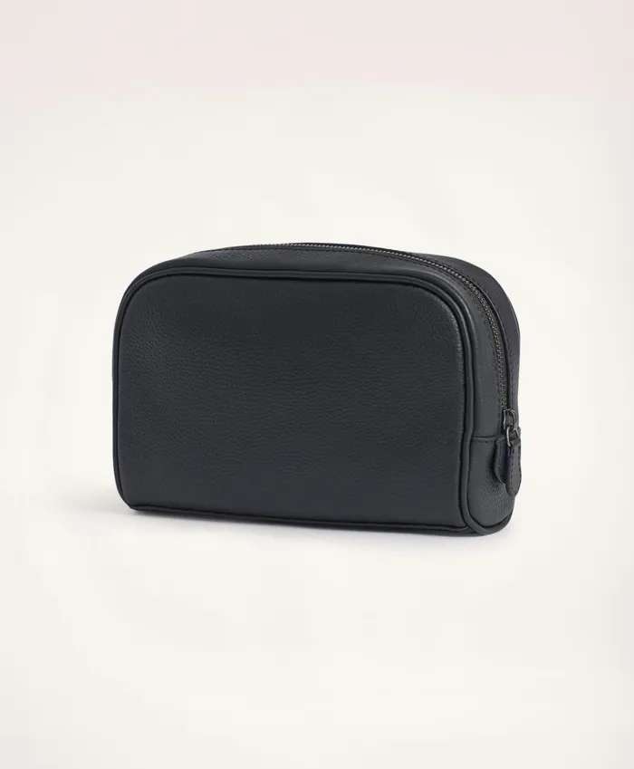 Bags andamp Leather Goods Men Brooks Brothers Pebbled Leather Dopp Kit Black