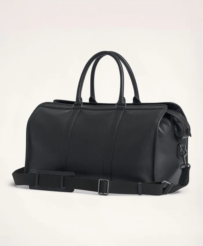 Bags andamp Leather Goods Men Brooks Brothers Pebbled Leather Duffel Bag Black