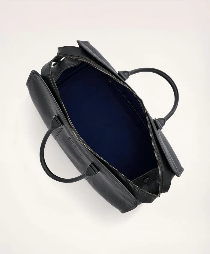 Bags andamp Leather Goods Men Brooks Brothers Pebbled Leather Duffel Bag Black