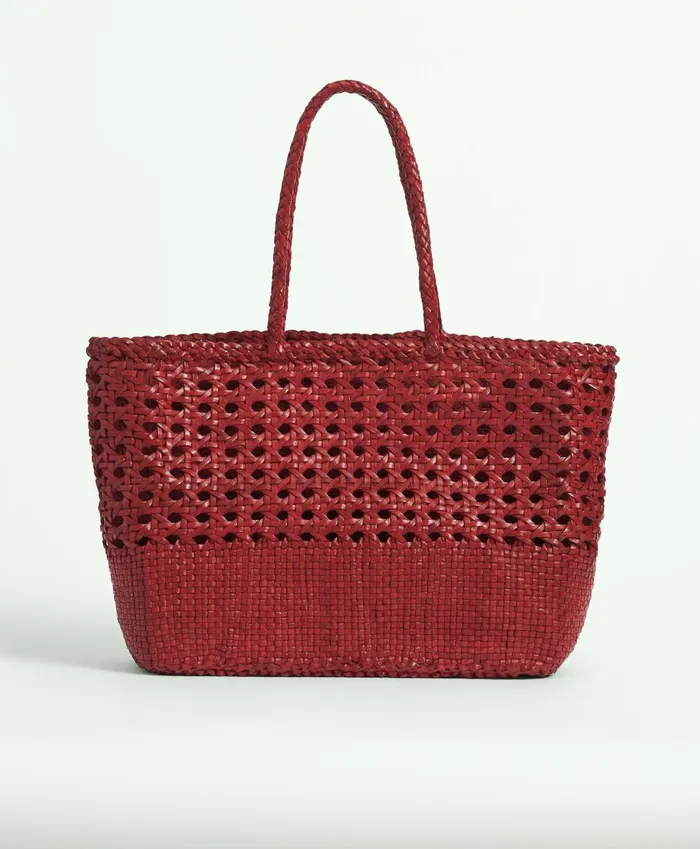 Bags andamp Leather Goods Women Brooks Brothers Leather Tote Bag Red