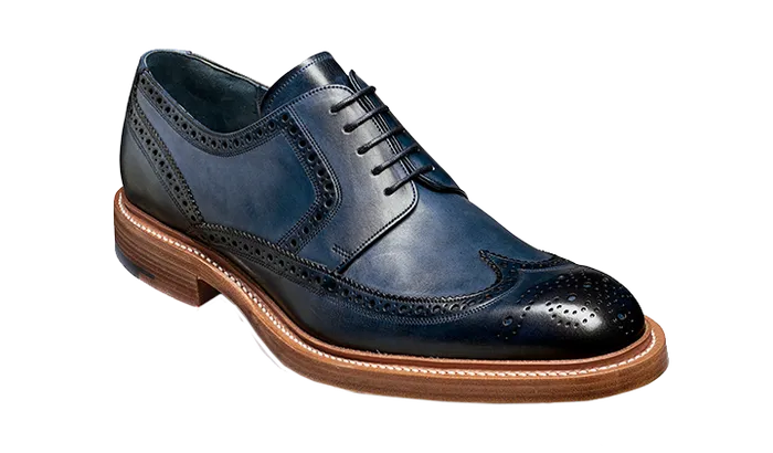 Bailey 8211 Navy Hand Painted Mens Barker Shoes Brogues