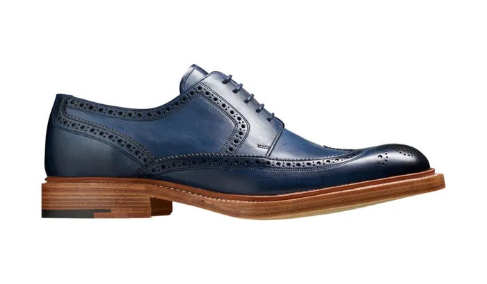 Bailey 8211 Navy Hand Painted Mens Barker Shoes Brogues