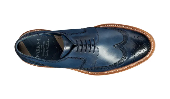 Bailey 8211 Navy Hand Painted Mens Barker Shoes Brogues
