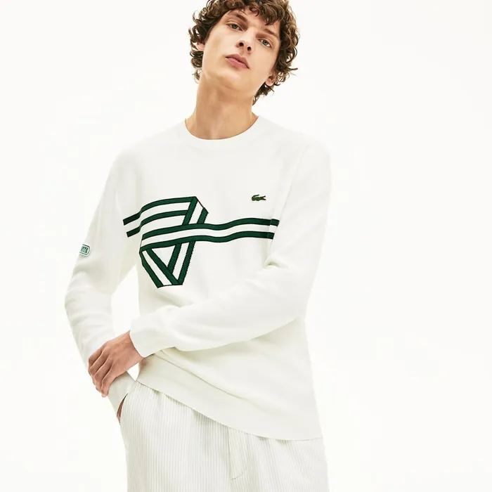 Band Design Heritage Knit Sweater WhiteBlackGreenWhite Mens Lacoste Sweaters Online Band Design Heritage Knit Sweater WhiteBlackGreenWhite Mens Lacoste Sweaters Online