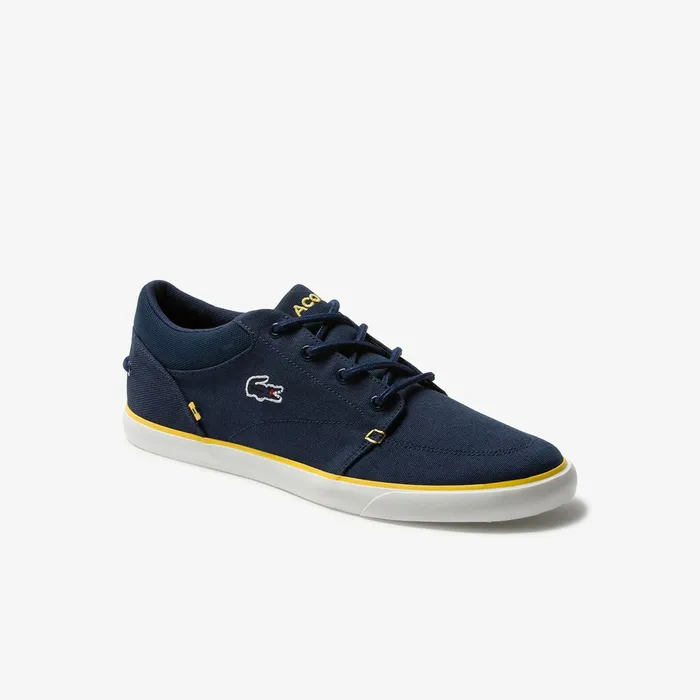 Bayliss Canvas Sneakers NavyYellow Mens Lacoste Sneakers Shop