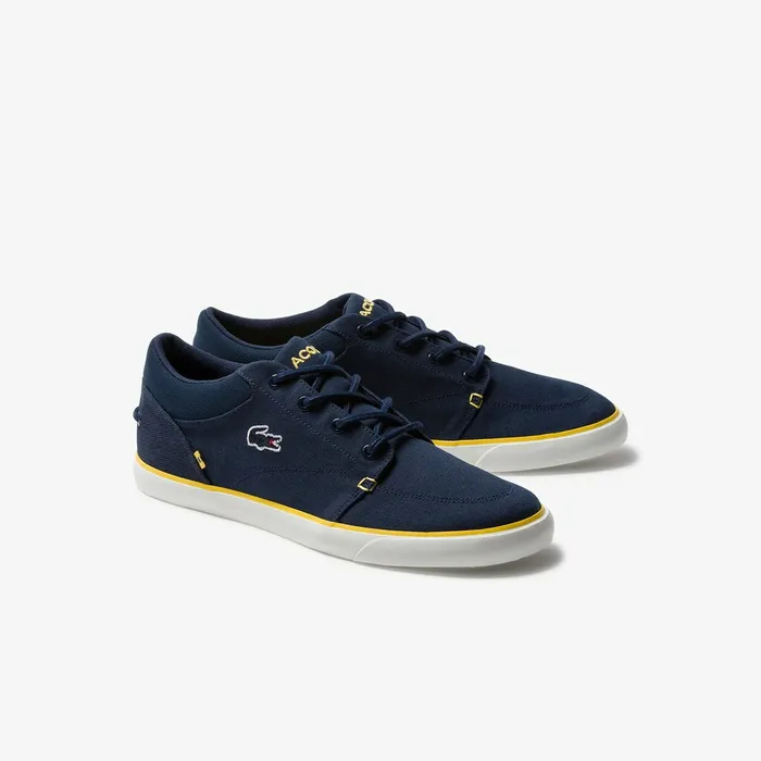 Bayliss Canvas Sneakers NavyYellow Mens Lacoste Sneakers Shop