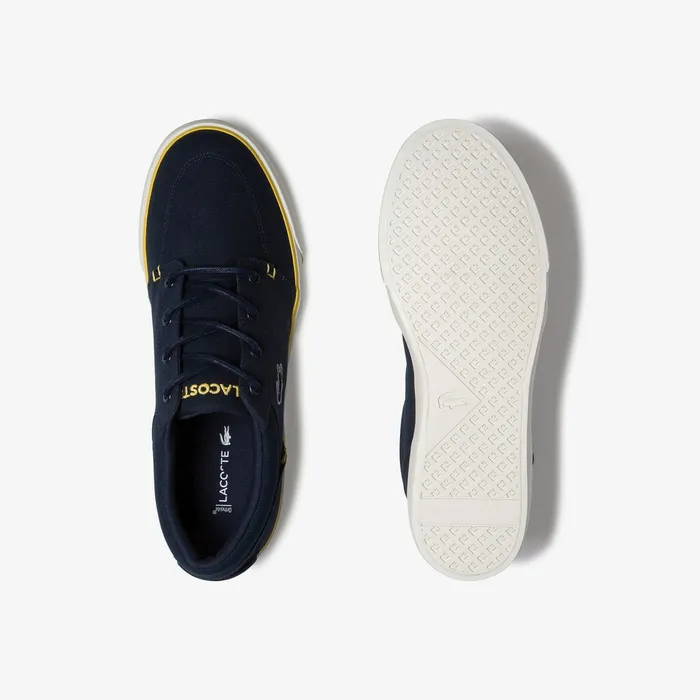 Bayliss Canvas Sneakers NavyYellow Mens Lacoste Sneakers Shop
