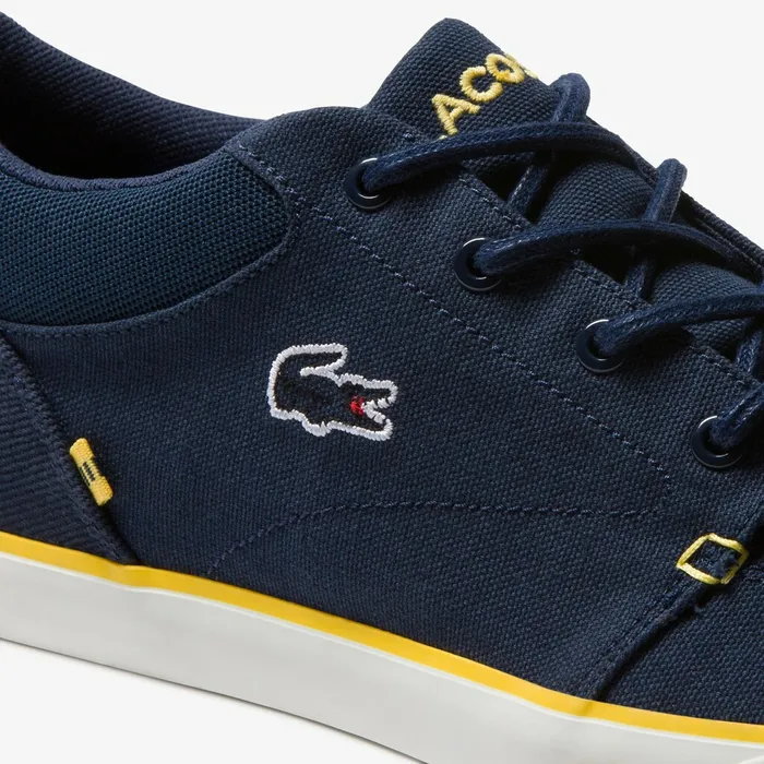Bayliss Canvas Sneakers NavyYellow Mens Lacoste Sneakers Shop